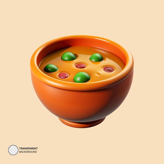 Ilustración del icono del tazón de sopa psd 3d