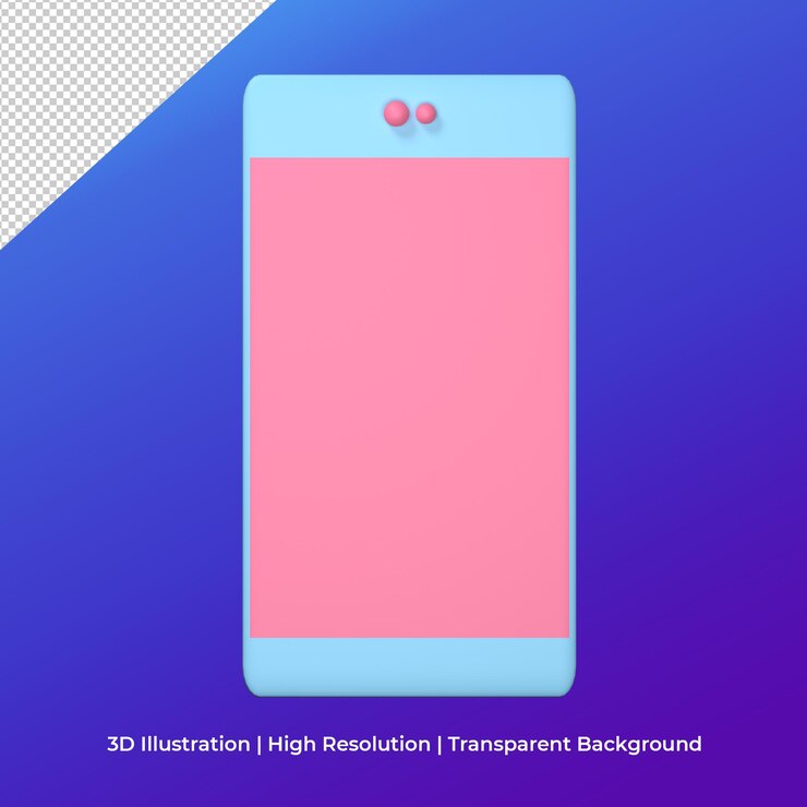 PSD ilustración de icono de teléfono móvil 3d