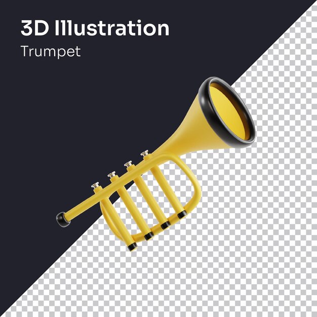 PSD ilustración del icono de trompeta psd 3d render