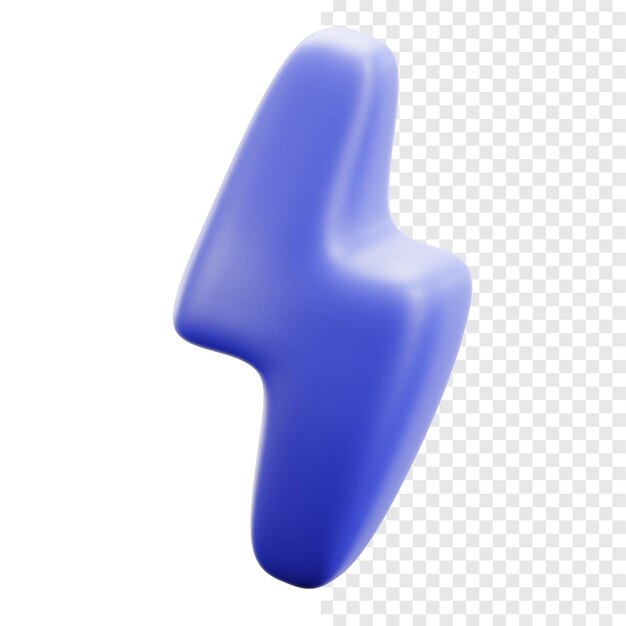 Ilustración del icono del trueno en 3D