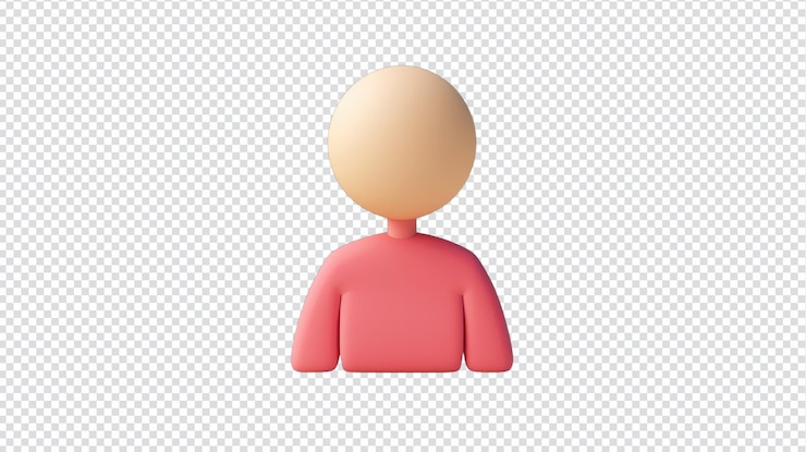 PSD ilustración de icono de usuario 3d para aplicaciones digitales modernas en un fondo blanco