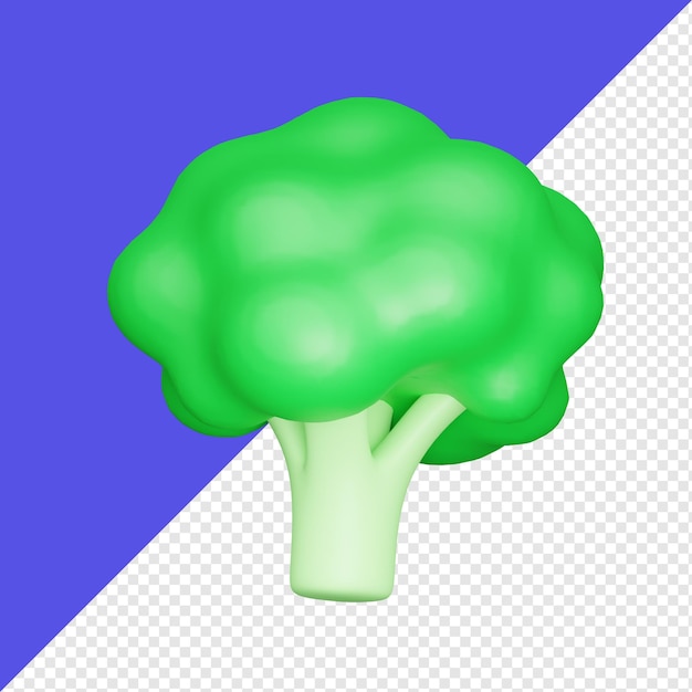 PSD ilustración de icono de vector de diseño de objeto realista 3d de brócoli