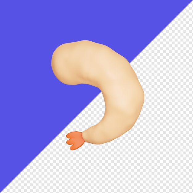 Ilustración de icono de vector de diseño de objeto realista 3d de camarones