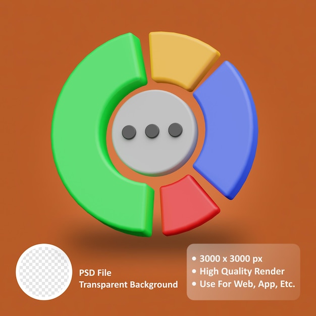 Ilustración de icono de vector de diseño de objeto realista 3d gráfico circular