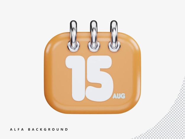 Ilustración de icono de vector de renderizado 3d de calendario