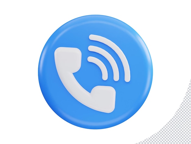 Ilustración de icono de vector de representación 3d de botón de comunicación de voz de contacto de llamada telefónica
