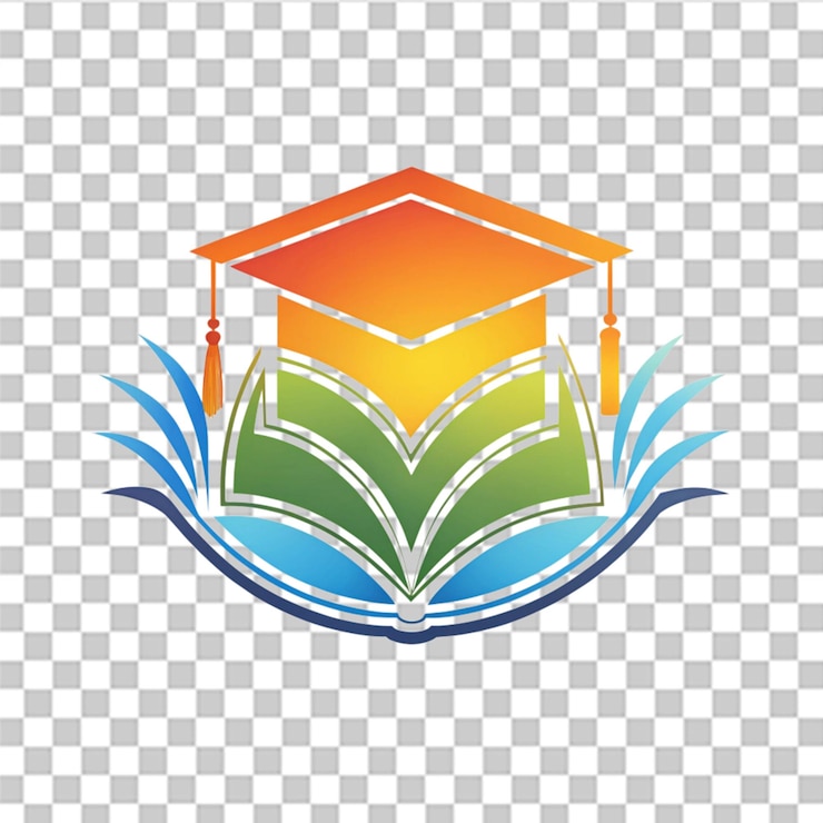 PSD ilustración del icono vectorial de la plantilla del logotipo de la educación aislada en un fondo transparente