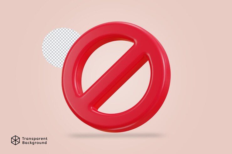 PSD ilustración del icono vectorial prohibido en 3d
