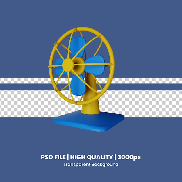 PSD ilustración del icono del ventilador 3d de psd