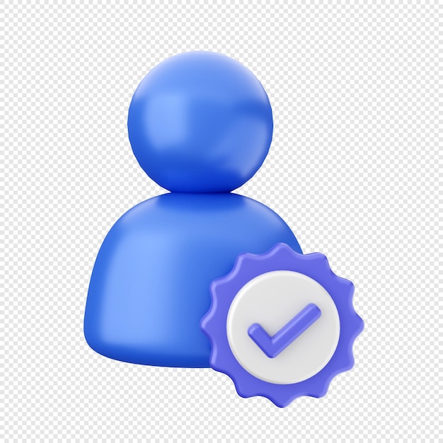 Ilustración del icono de verificación en 3D