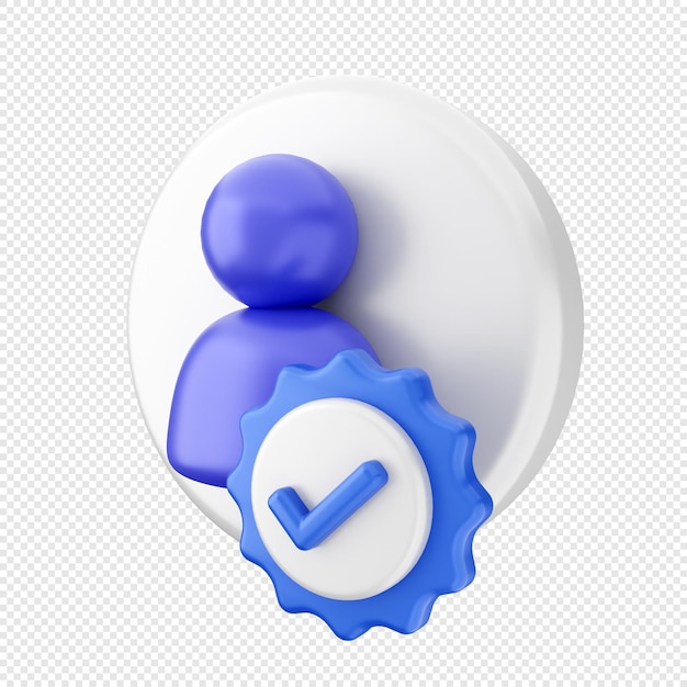 Ilustración del icono de verificación en 3D