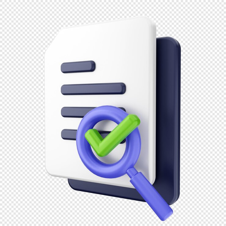 PSD ilustración del icono de verificación en 3d