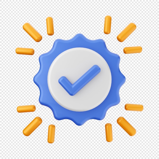 Ilustración del icono de verificación en 3D