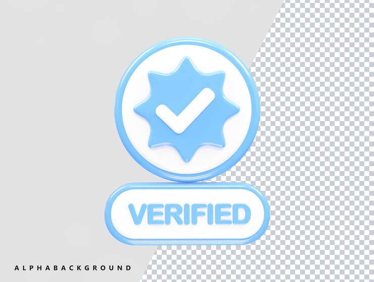 PSD ilustración de icono verificada 3d que hace que el elemento sea transparente