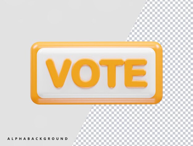 PSD ilustración del icono del voto en 3d