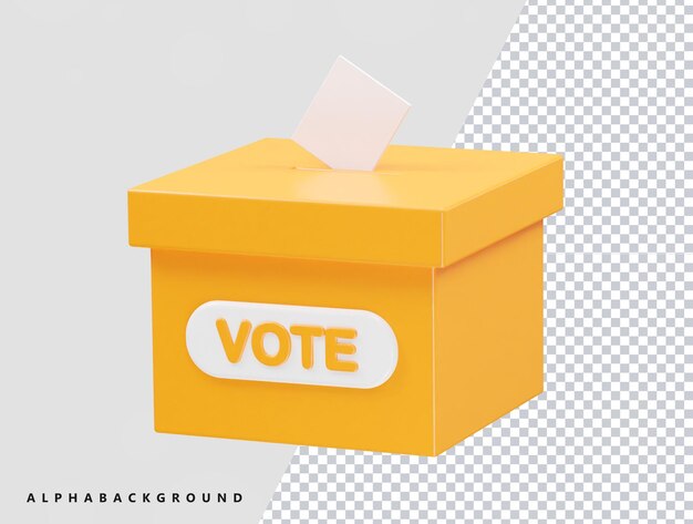 PSD ilustración del icono del voto en 3d