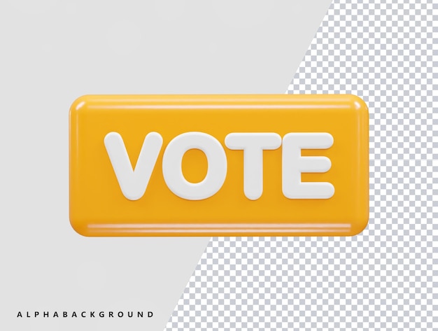 PSD ilustración del icono del voto en 3d