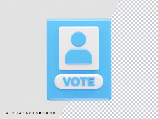 PSD ilustración del icono del voto en 3d