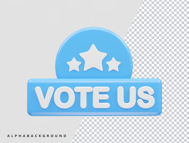 PSD ilustración del icono del voto en 3d