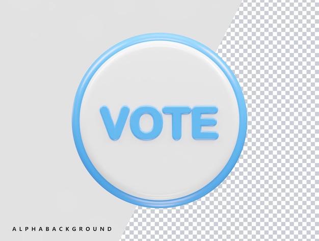Ilustración del icono del voto en 3d