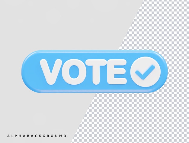 PSD ilustración del icono del voto en 3d