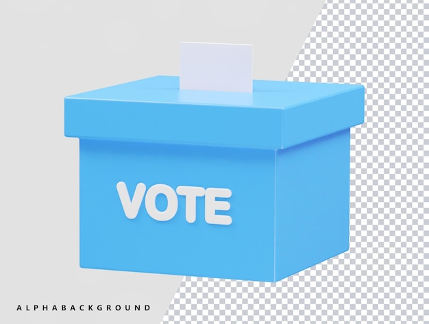 PSD ilustración del icono del voto en 3d