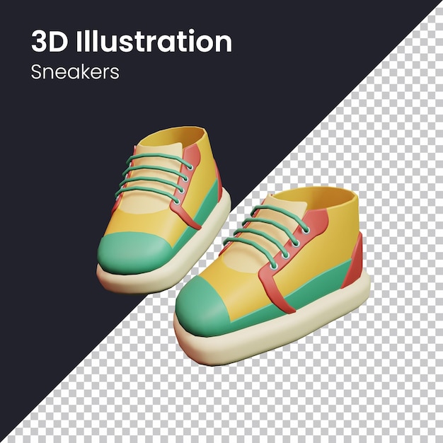 Ilustración de icono de zapatillas de deporte de render 3d psd