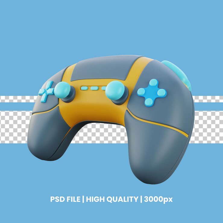 PSD ilustración de íconos 3d para el controlador de juegos webapp etc.