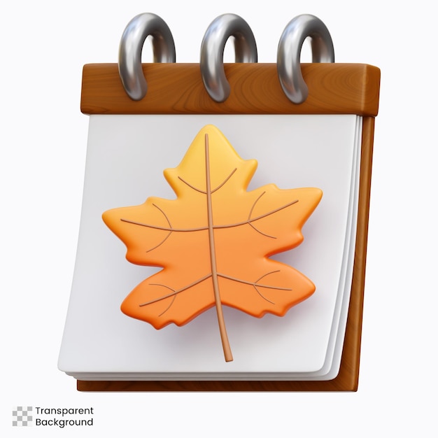 Ilustración de los íconos del calendario de otoño en 3D