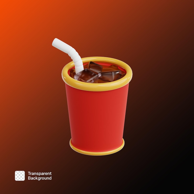 PSD ilustración de íconos de comida rápida en 3d plantilla png