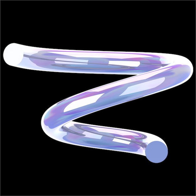 Ilustración de íconos holográficos de vidrio en espiral en 3D de estilo low poly