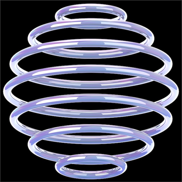 Ilustración de íconos holográficos de vidrio en espiral en 3D de estilo low poly