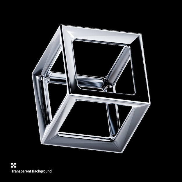 Ilustración de íconos metálicos brillantes en plata en 3D