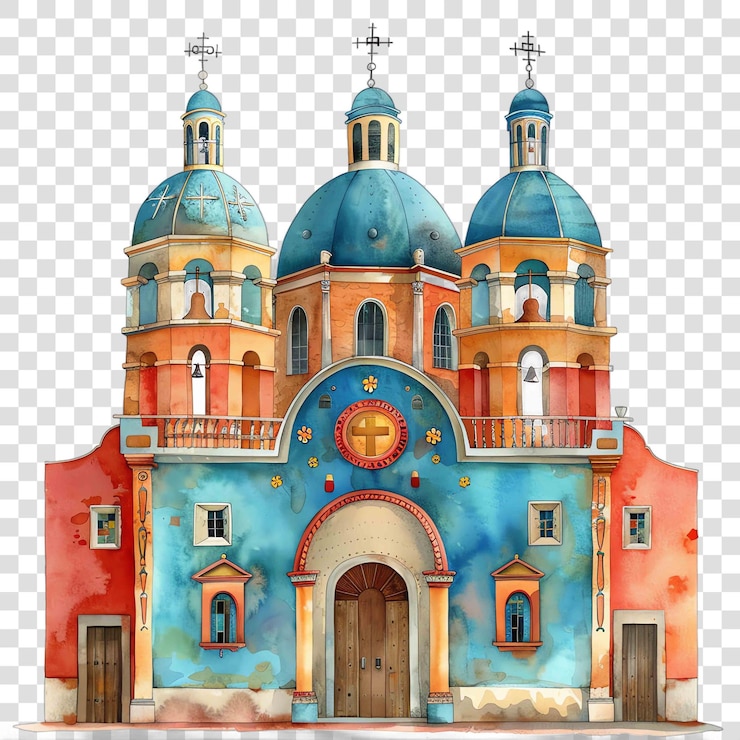 PSD ilustración de la iglesia mexicana
