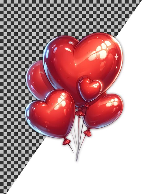 PSD ilustración de imágenes prediseñadas de diseño de sublimación de globos en forma de corazón