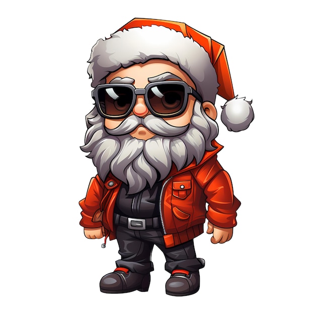 Ilustración de imágenes prediseñadas de estilo retro americano lindo de papá noel