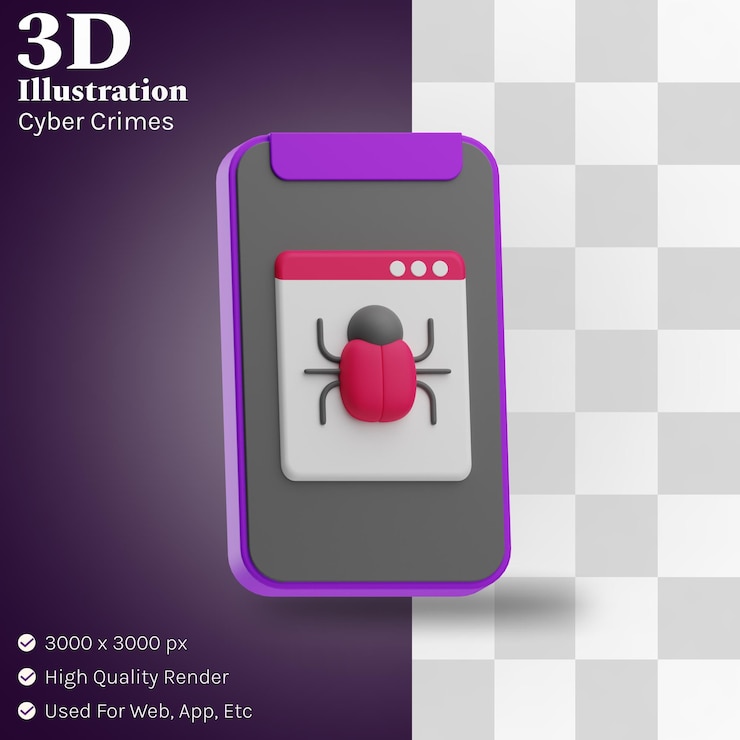 PSD ilustración infectada 3d