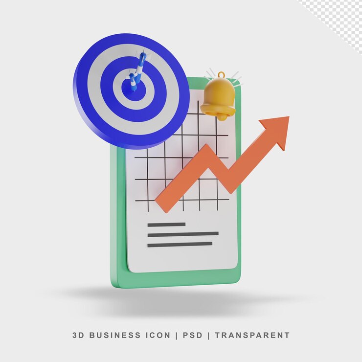 PSD ilustración de infografía en 3d para crecer