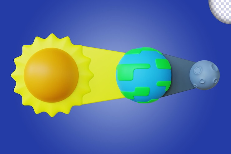 PSD ilustración infográfica del eclipse lunar 3d
