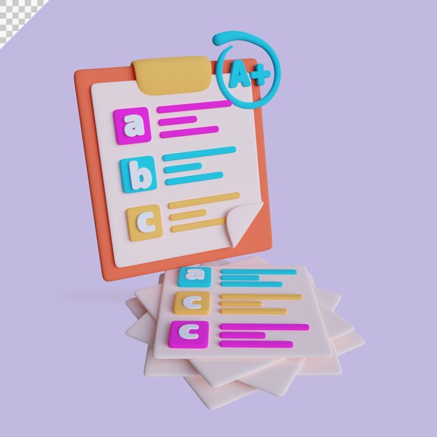Ilustración de informe de representación 3D