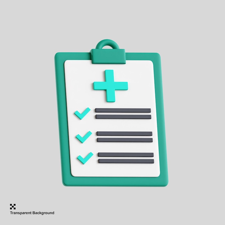 PSD ilustración de informe de salud 3d