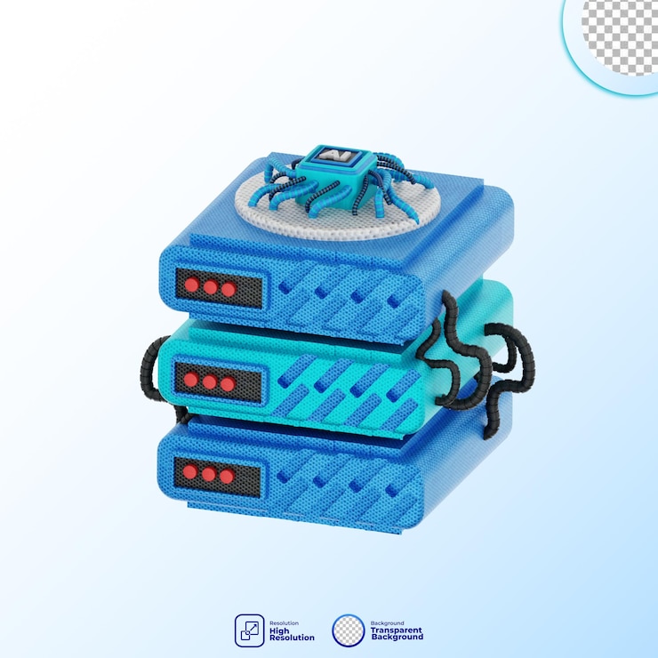 PSD ilustración de inteligencia artificial en 3d