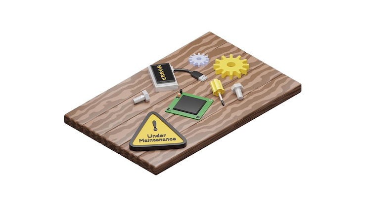 PSD ilustración isométrica 3d en mantenimiento en un fondo aislado