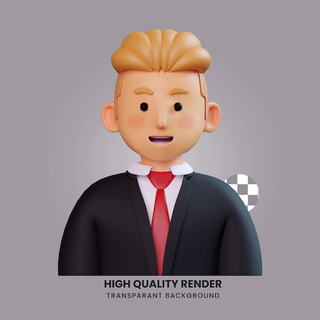 PSD ilustración de jefe de avatar 3d