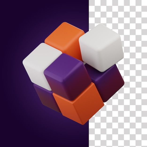 PSD ilustración de juego de cubo de rubik de activos 3d