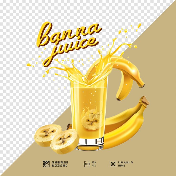PSD ilustración de jugo de plátano sin fondo de calidad hd