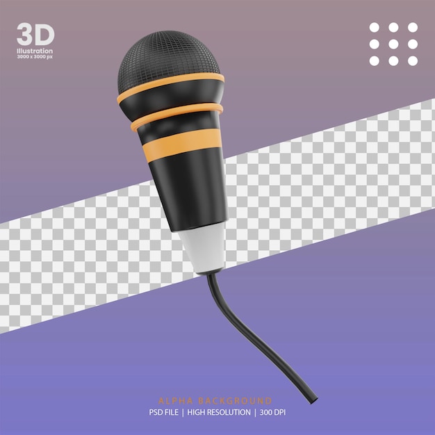 PSD ilustración de karaoke de renderizado 3d