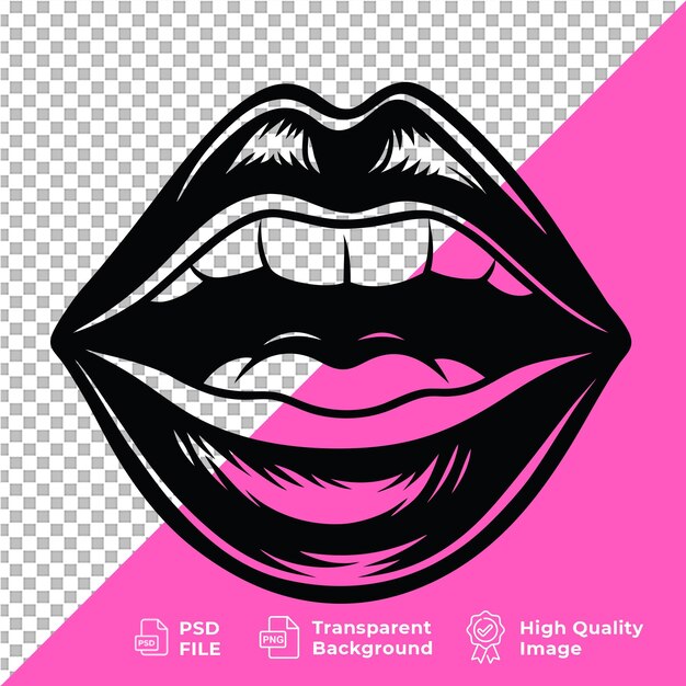 Ilustración de los labios humanos con una sonrisa ligeramente vectorial