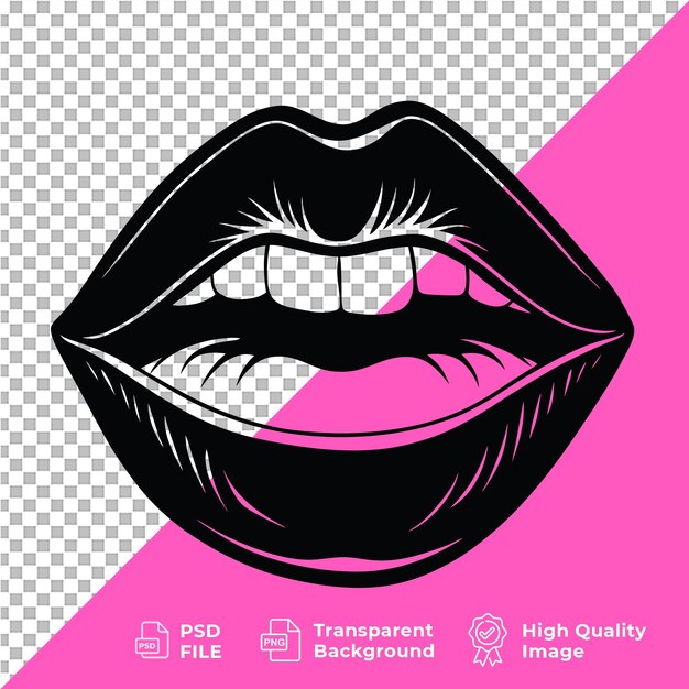 Ilustración de los labios humanos con una sonrisa ligeramente vectorial