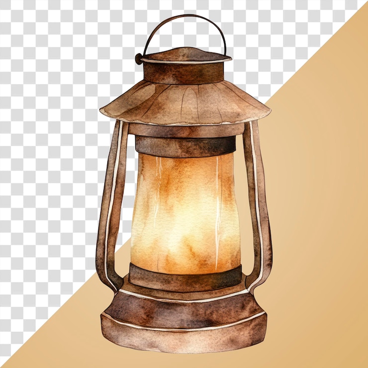 PSD ilustración de la lámpara de acuarela de la linterna png